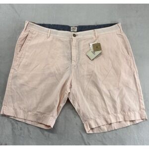 Faherty Malibu Short Men 40 Summer Pink Flat Front Linen Blend 10''Inseam Casual